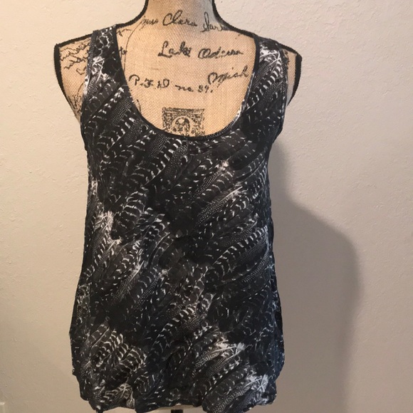 Joie Tops - Joie silk black and gray and white tank top Joie Tops - Joie silk black and gray and white tank top